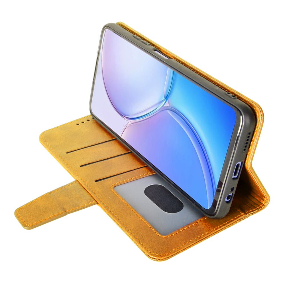 IDEWEI For Samsung Galaxy A16 5G  /  4G Case Leather Wallet Phone Cover Stand Calf Texture - Brown