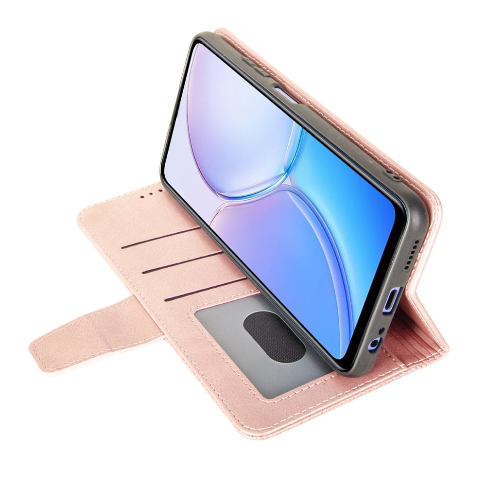 IDEWEI For Samsung Galaxy A16 5G  /  4G Case Leather Wallet Phone Cover Stand Calf Texture - Pink