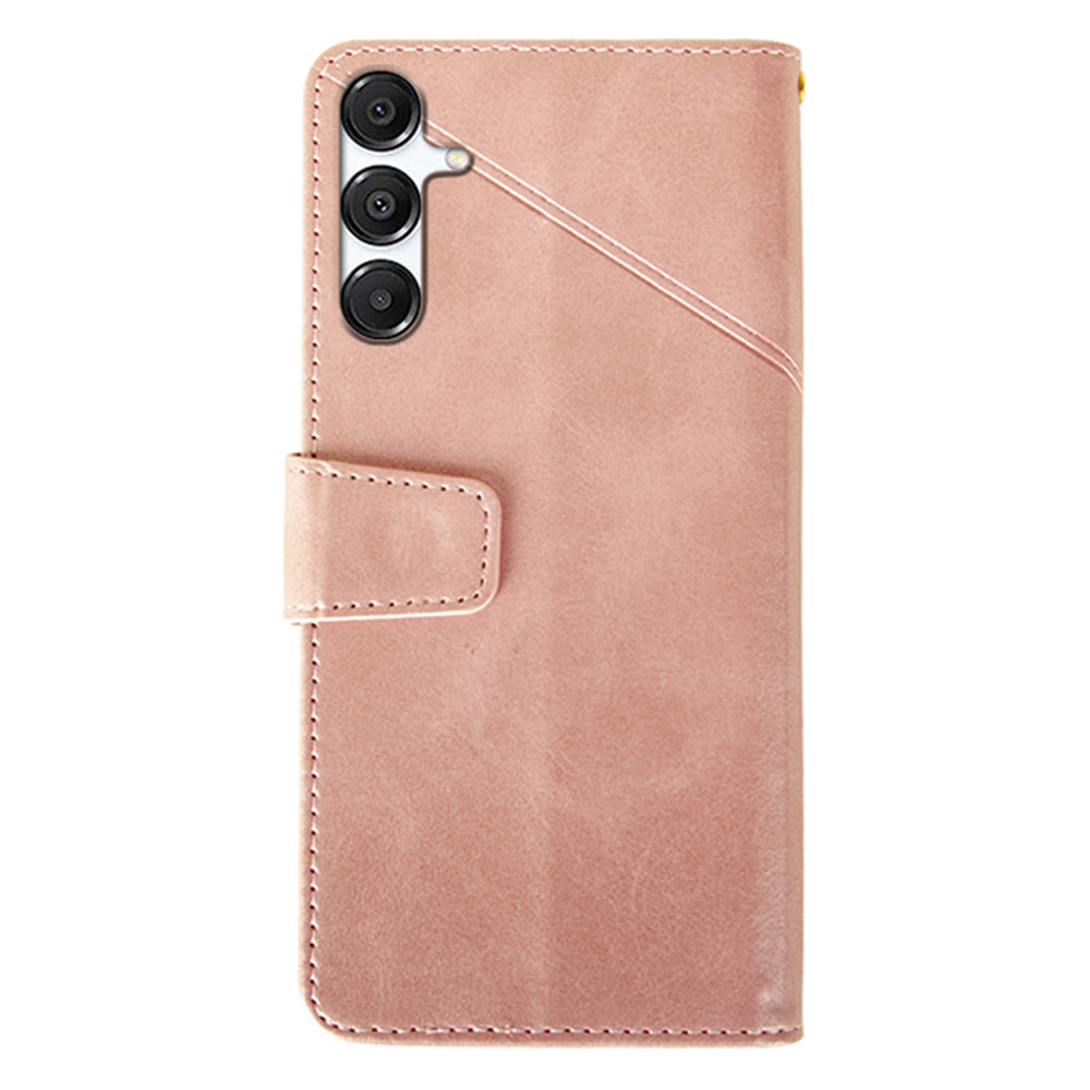 IDEWEI For Samsung Galaxy A16 5G  /  4G Case Leather Wallet Phone Cover Stand Calf Texture - Pink
