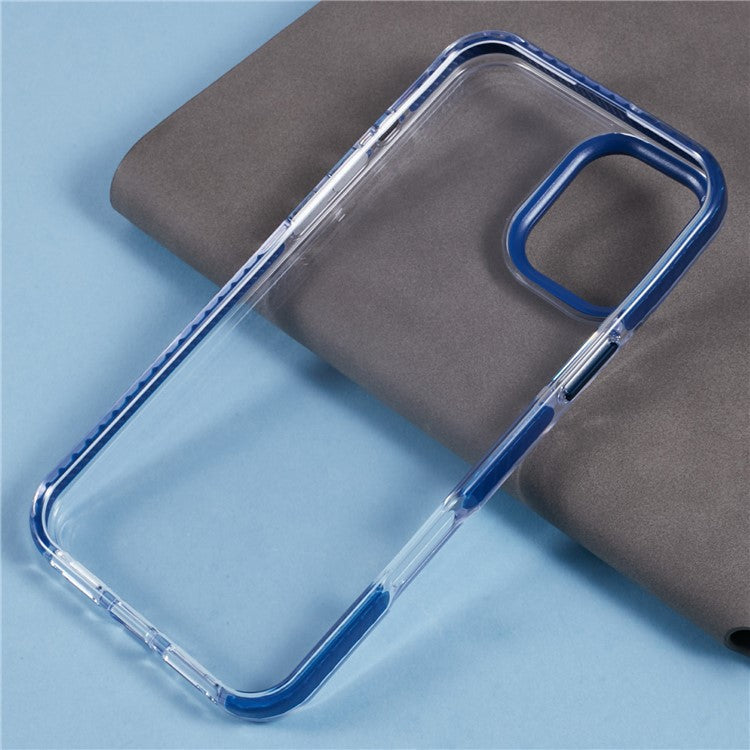 For iPhone 16 Plus Clear Case TPU+PC Shockproof Phone Back Cover - Blue