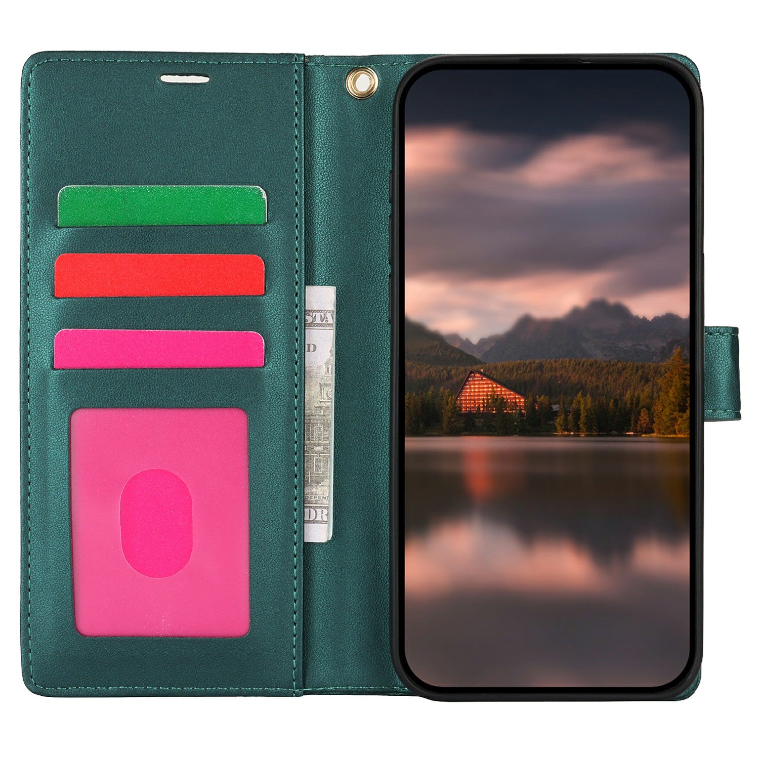 For Samsung Galaxy A16 4G / 5G Case with Hand Strap Flower Imprint Leather Wallet Phone Cover - Green