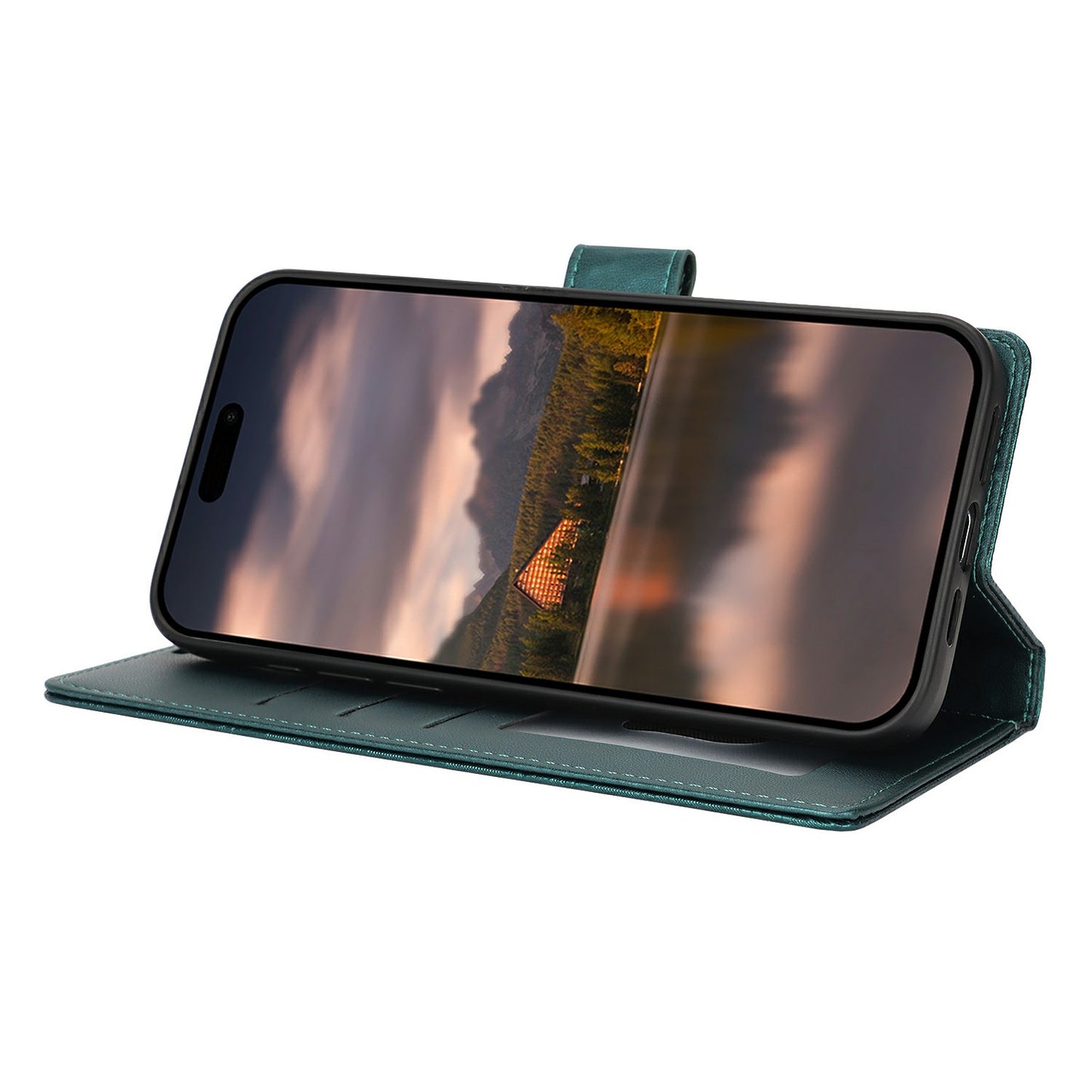 For Samsung Galaxy A16 4G / 5G Case with Hand Strap Flower Imprint Leather Wallet Phone Cover - Green