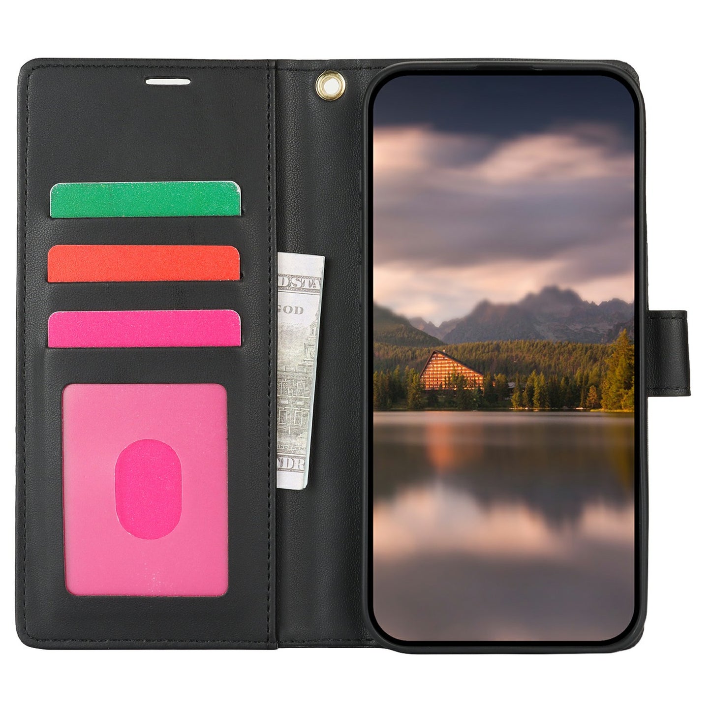 For Samsung Galaxy A16 4G / 5G Case with Hand Strap Flower Imprint Leather Wallet Phone Cover - Black