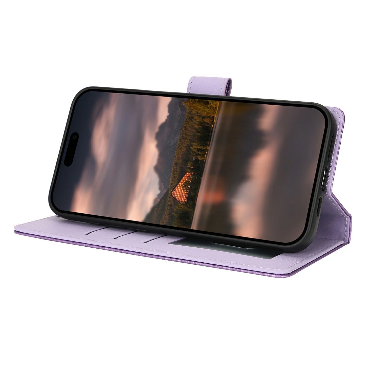 For Samsung Galaxy A16 4G / 5G Case with Hand Strap Flower Imprint Leather Wallet Phone Cover - Purple