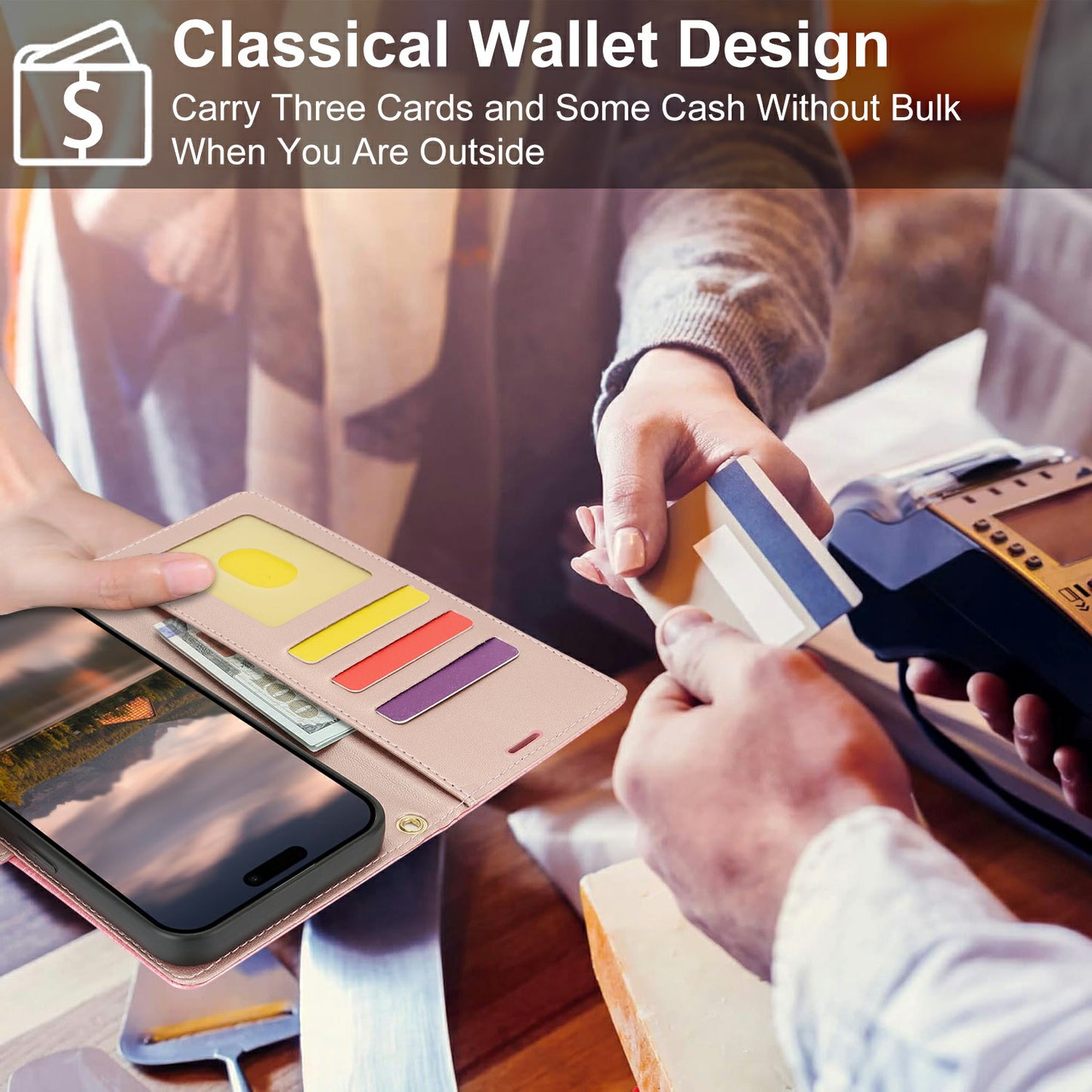 For Samsung Galaxy A16 4G / 5G Case with Hand Strap Flower Imprint Leather Wallet Phone Cover - Rose Gold