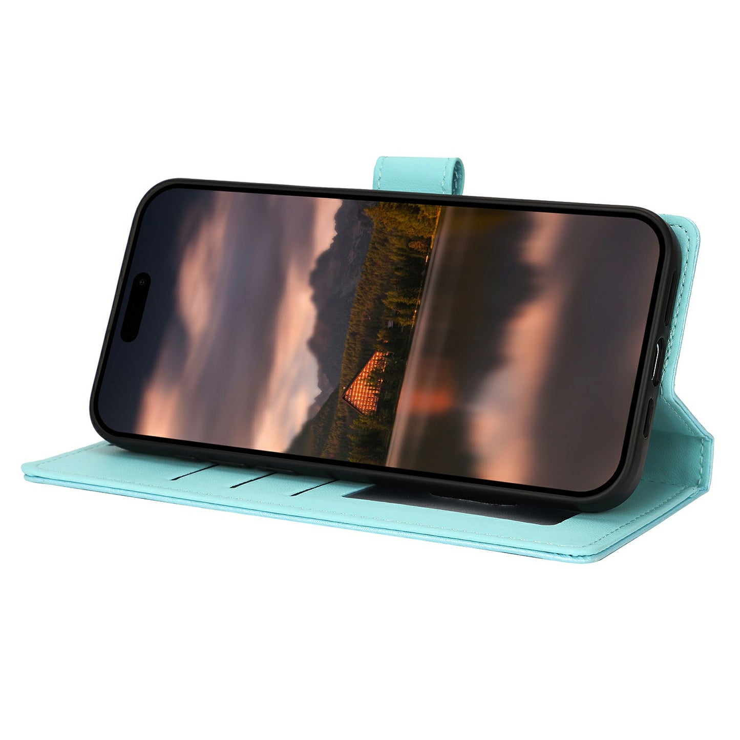 For Samsung Galaxy A16 4G / 5G Case with Hand Strap Flower Imprint Leather Wallet Phone Cover - Blue