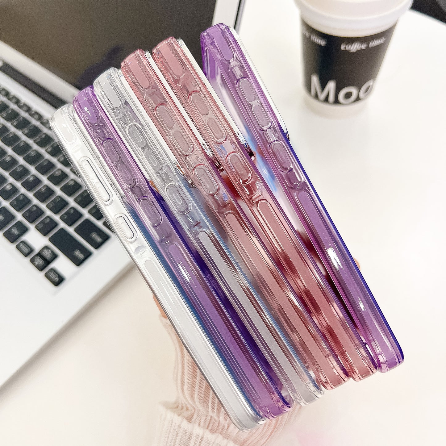 For Samsung Galaxy A16 4G / 5G Case IMD Design Shockproof PC+TPU Phone Cover with Glass Lens Film - Feather Pattern / Silver