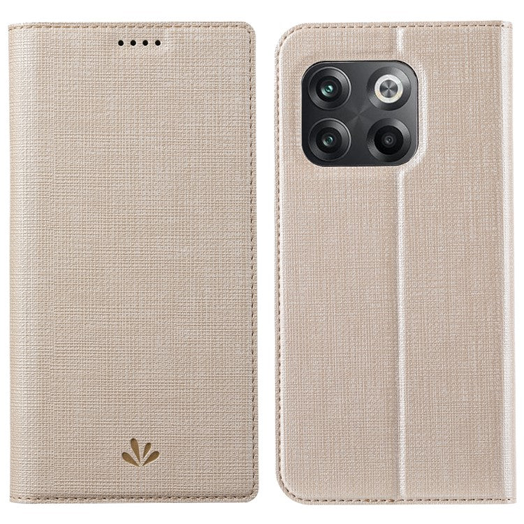 VILI DMX Series for OnePlus 10T 5G / Ace Pro 5G Card Slot Folio Flip Cover Magnetic Auto-absorbed PU Leather Stand Case - Khaki