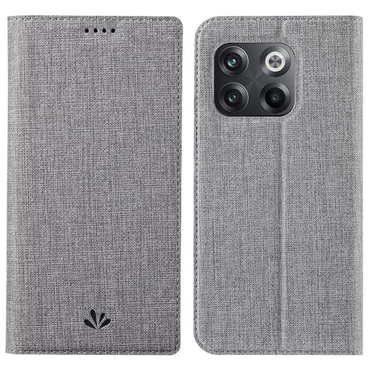VILI DMX Series for OnePlus 10T 5G / Ace Pro 5G Card Slot Folio Flip Cover Magnetic Auto-absorbed PU Leather Stand Case - Grey