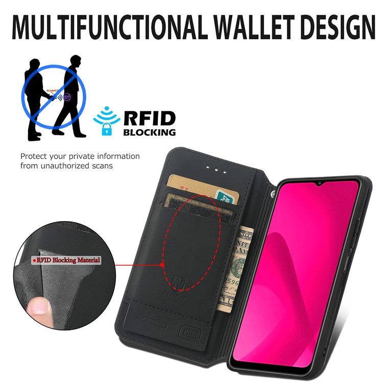 CASENEO RFID Blocking Phone Case For Xiaomi Redmi 14C 4G / 14R 5G / Poco C75 4G Wallet Leather Cover Pattern Print - Rhombus