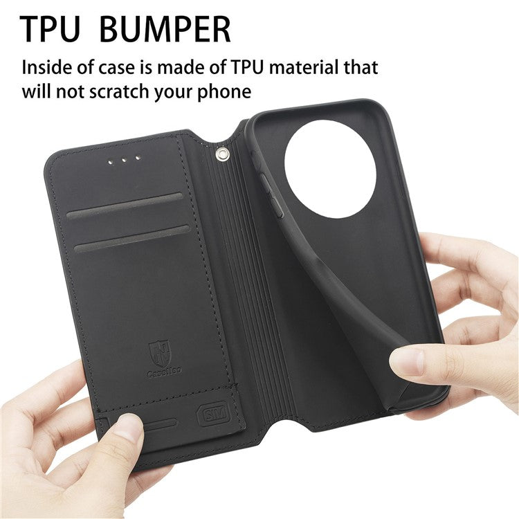 CASENEO RFID Blocking Phone Case For Xiaomi Redmi 14C 4G / 14R 5G / Poco C75 4G Wallet Leather Cover Pattern Print - Rhombus