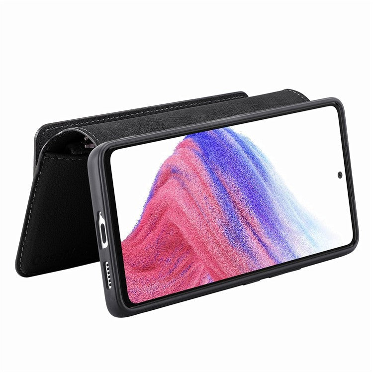 CASENEO MW-02 Phone Case For Xiaomi Redmi 14C 4G / 14R 5G / Poco C75 4G Detachable Magnetic Leather Flip Phone Cover - Black