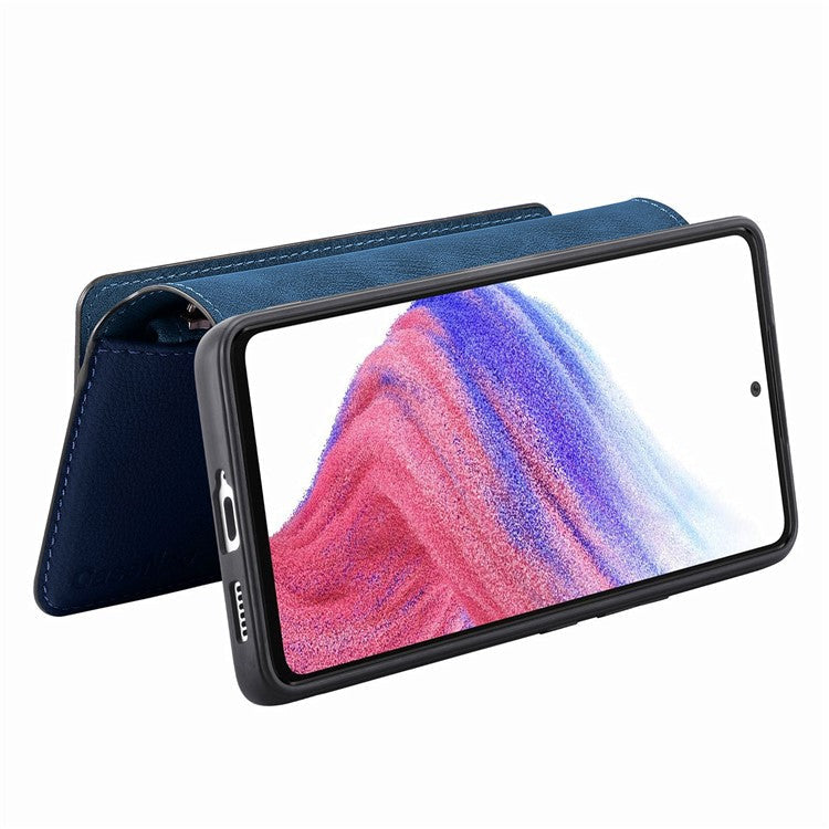 CASENEO MW-02 Phone Case For Xiaomi Redmi 14C 4G / 14R 5G / Poco C75 4G Detachable Magnetic Leather Flip Phone Cover - Dark Blue