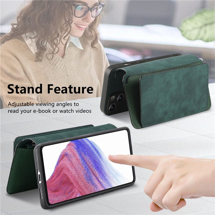 CASENEO MW-02 Phone Case For Xiaomi Redmi 14C 4G / 14R 5G / Poco C75 4G Detachable Magnetic Leather Flip Phone Cover - Green