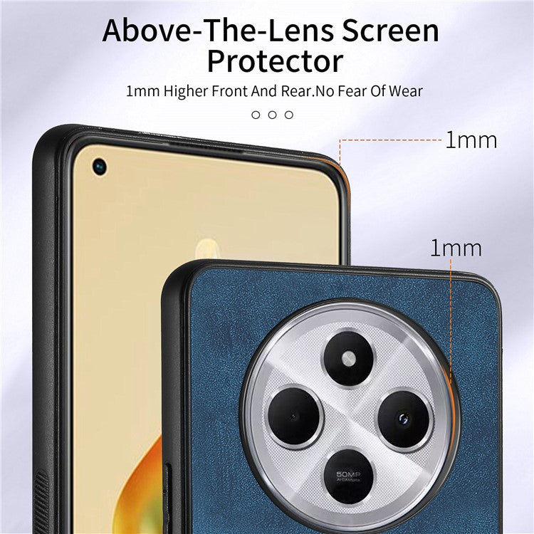 Kickstand Phone Case For Xiaomi Redmi 14C 4G / 14R 5G / Poco C75 4G Leather+TPU Non-Slip Protective Cover Card Slots - Blue