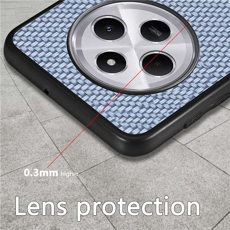 Phone Case For Xiaomi Redmi 14C 4G / 14R 5G / Poco C75 4G Carbon Fiber Texture PU+PC+TPU Back Cover - Green