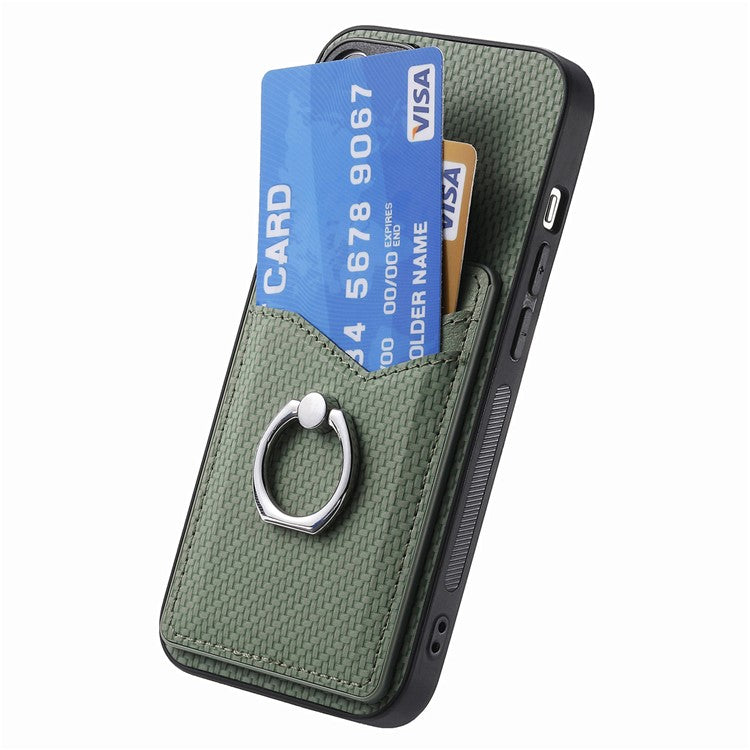 Phone Case For Xiaomi Redmi 14C 4G / 14R 5G / Poco C75 4G Back Cover with Card Slots Ring Holder Kickstandr - Green