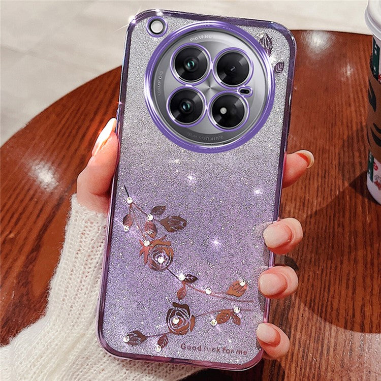 KADEM For Infinix Zero 40 5G Case Flower TPU Flexible Gradient Phone Cover - Purple