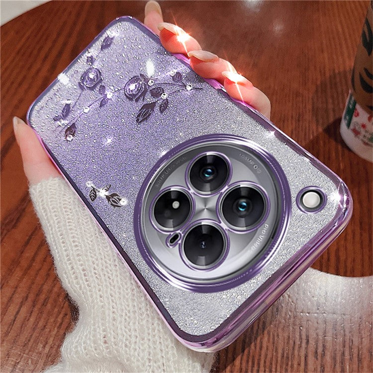 KADEM For Infinix Zero 40 5G Case Flower TPU Flexible Gradient Phone Cover - Purple