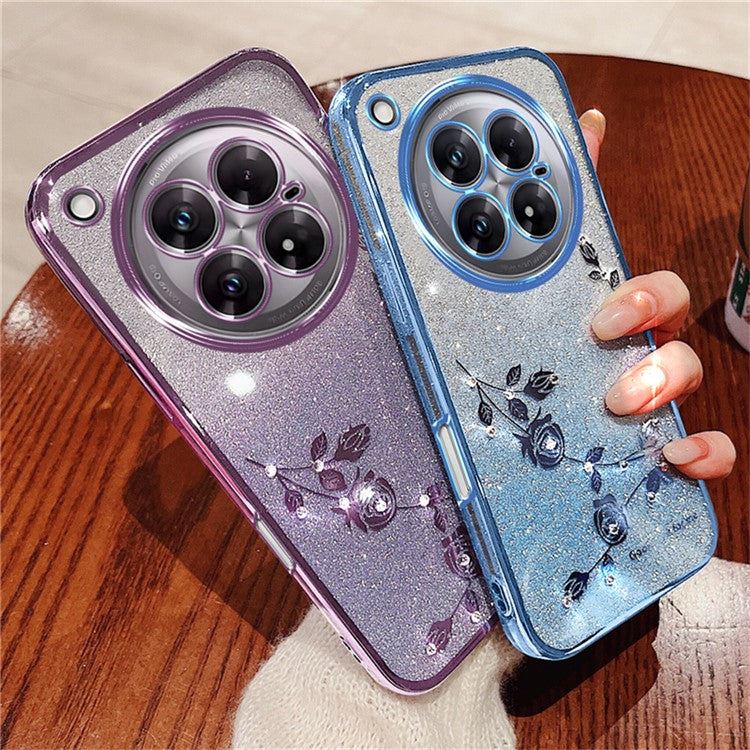 KADEM For Infinix Zero 40 5G Case Flower TPU Flexible Gradient Phone Cover - Purple