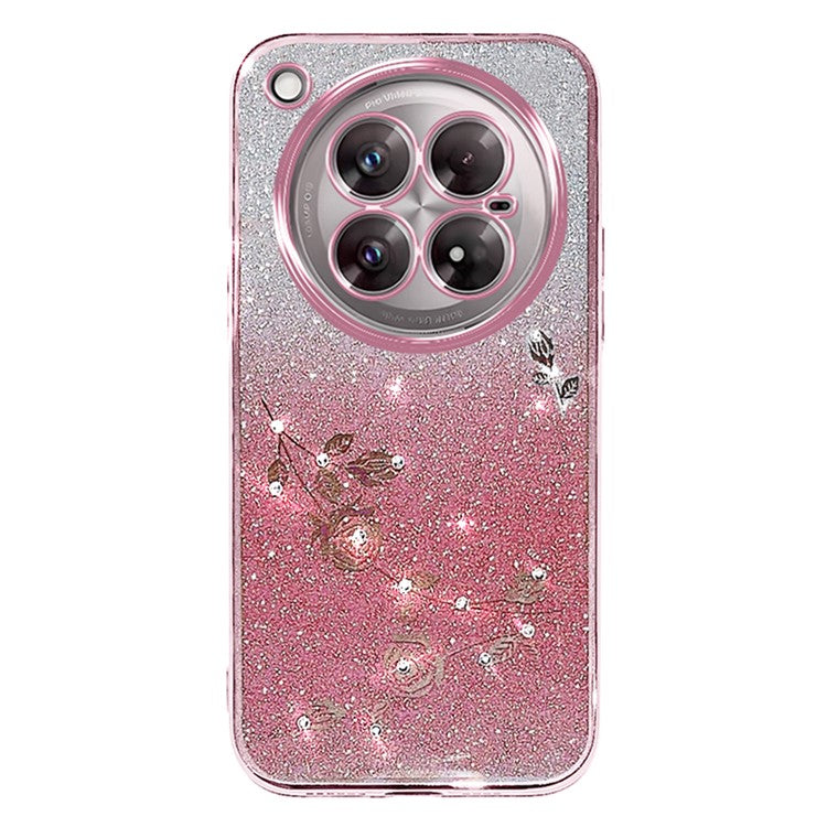 KADEM For Infinix Zero 40 5G Case Flower Pattern TPU Gradient Phone Cover with Lanyards - Purple