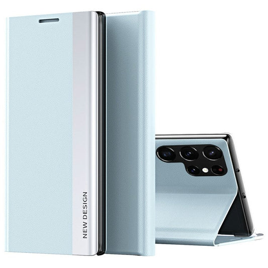 For Samsung Galaxy S25 Ultra Case Anti-Drop Leather Phone Cover with Stand - Sky Blue