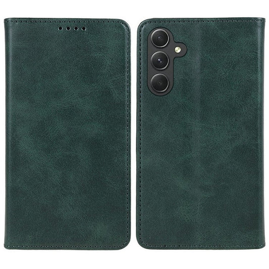 For Samsung Galaxy A36 5G Case Strong Magnetic PU Leather Phone Cover Calf Texture - Green