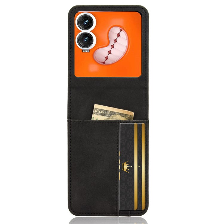 For Infinix Zero Flip 5G X6962 Case Separable Design Card Slot Leather+PC Phone Cover - Black - Black