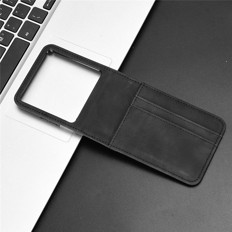 For Infinix Zero Flip 5G X6962 Case Separable Design Card Slot Leather+PC Phone Cover - Black - Black