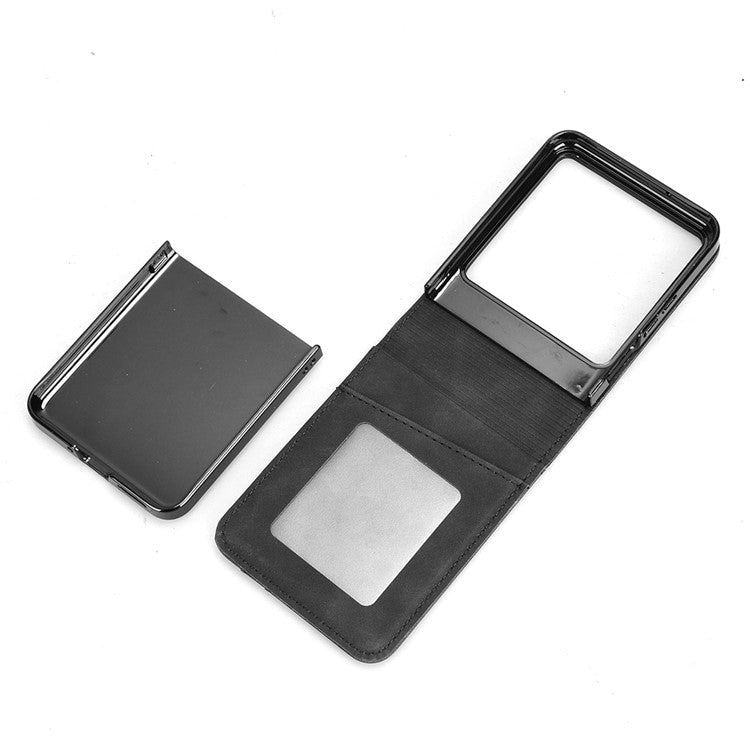 For Infinix Zero Flip 5G X6962 Case Separable Design Card Slot Leather+PC Phone Cover - Black - Blue