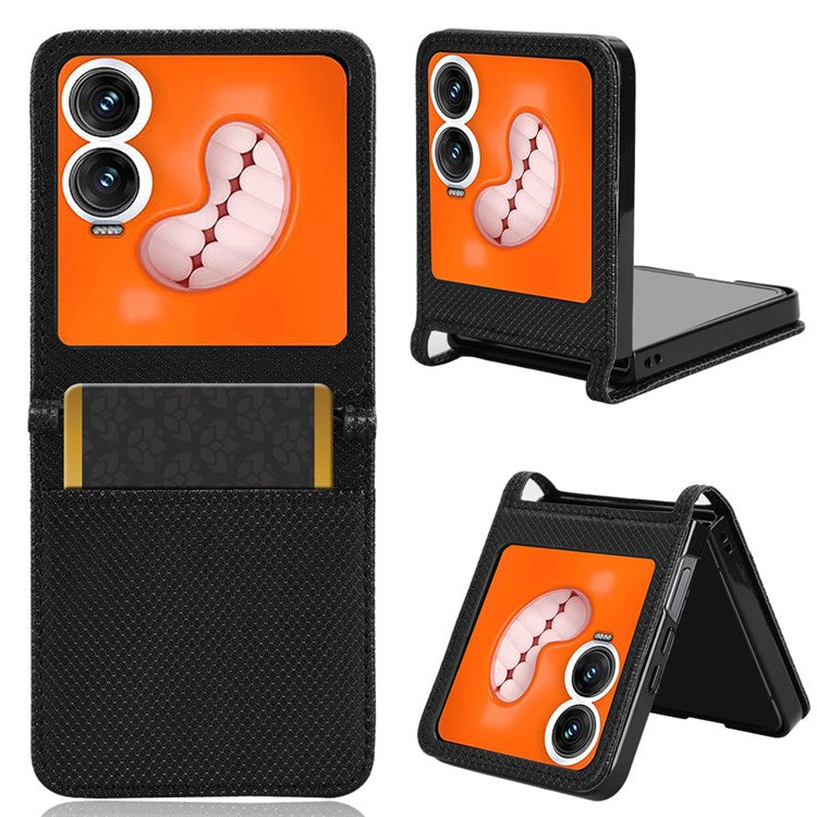 For Infinix Zero Flip 5G X6962 Case PU Leather Diamond Texture Phone Cover - Black