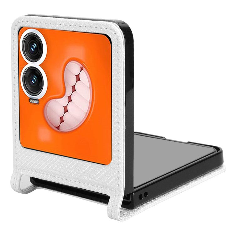 For Infinix Zero Flip 5G X6962 Case PU Leather Diamond Texture Phone Cover - White