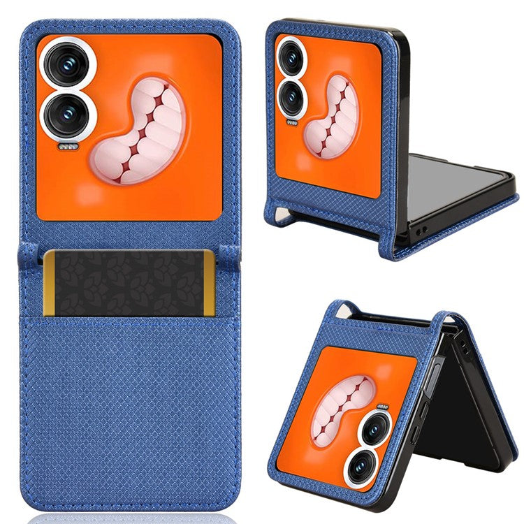For Infinix Zero Flip 5G X6962 Case PU Leather Diamond Texture Phone Cover - Blue