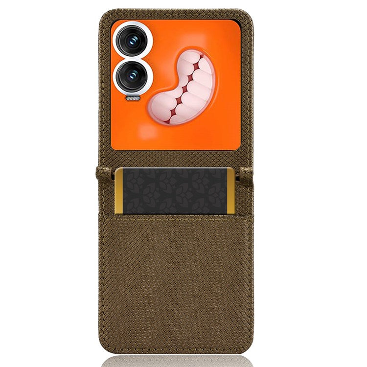 For Infinix Zero Flip 5G X6962 Case PU Leather Diamond Texture Phone Cover - Brown