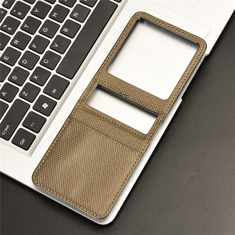 For Infinix Zero Flip 5G X6962 Case PU Leather Diamond Texture Phone Cover - Brown