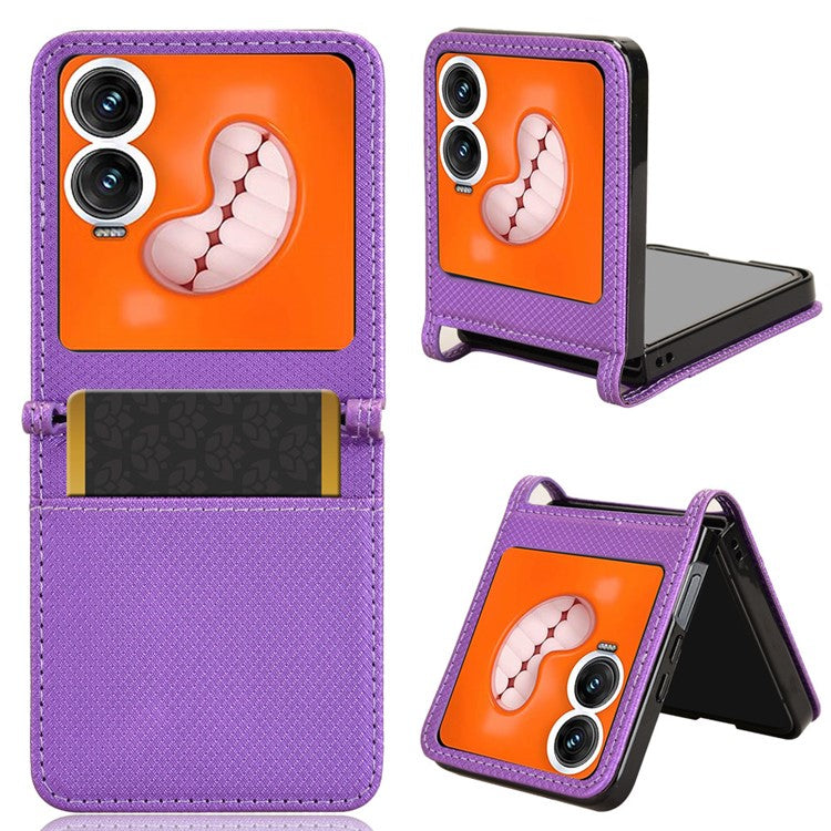 For Infinix Zero Flip 5G X6962 Case PU Leather Diamond Texture Phone Cover - Purple