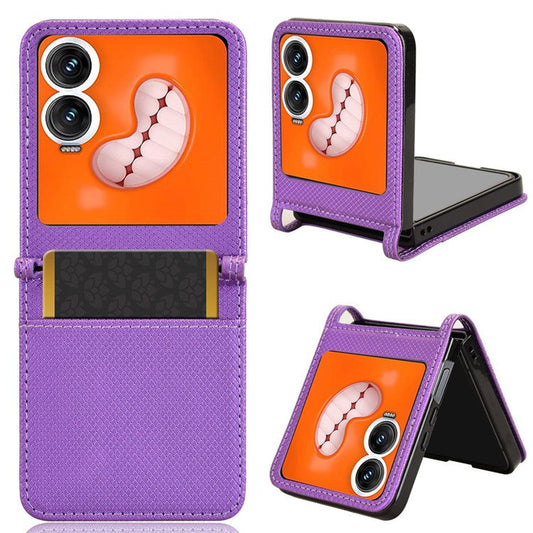 For Infinix Zero Flip 5G X6962 Case PU Leather Diamond Texture Phone Cover - Purple