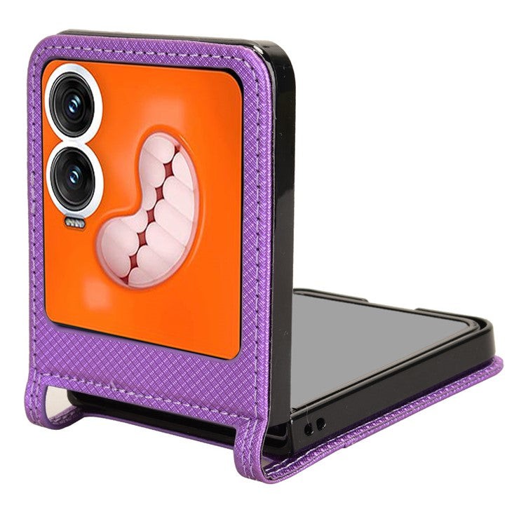 For Infinix Zero Flip 5G X6962 Case PU Leather Diamond Texture Phone Cover - Purple