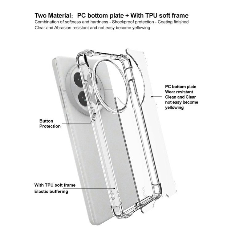 IMAK For OnePlus 13 Case PC+TPU Shockproof Clear Phone Cover