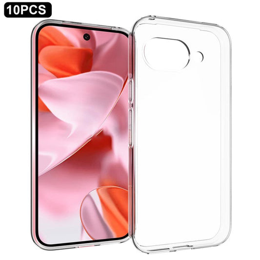 10Pcs / Pack For Google Pixel 9a Clear Case Watermark-Free TPU Protective Cover