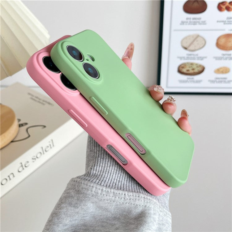 For iPhone 16 Plus Phone Back Case Scratch Resistant Silicone Mobile Cover - Red