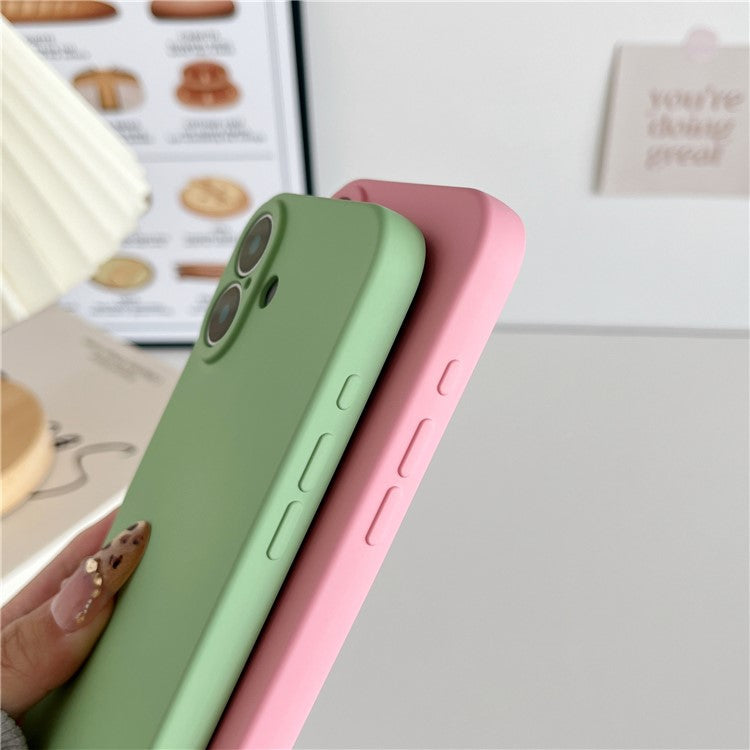For iPhone 16 Plus Phone Back Case Scratch Resistant Silicone Mobile Cover - Red