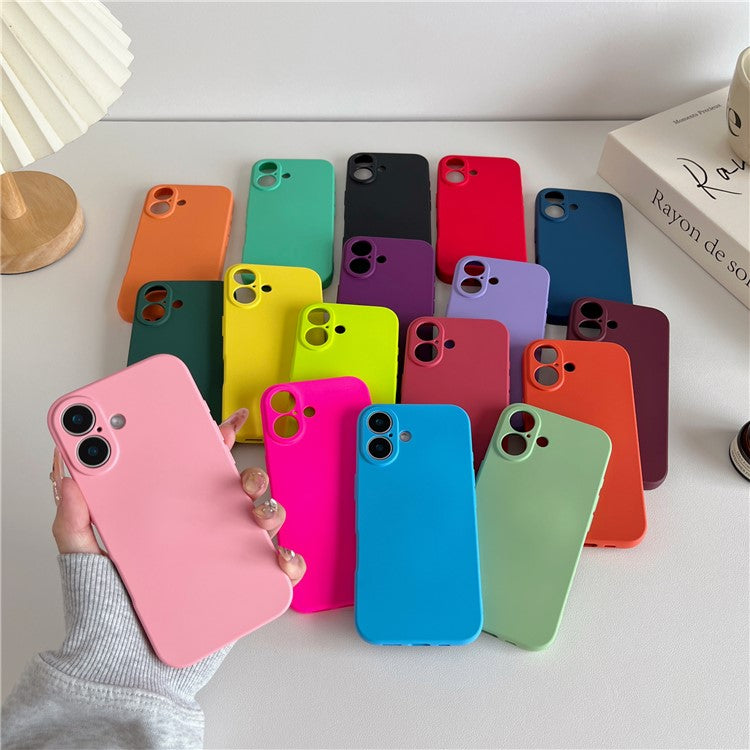 For iPhone 16 Plus Phone Back Case Scratch Resistant Silicone Mobile Cover - Red