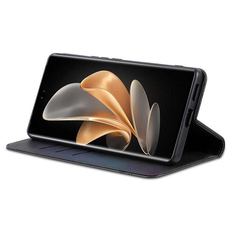 AZNS For Huawei nova 13 Pro 5G Case Cowhide Texture PU Leather Wallet Phone Cover - Black