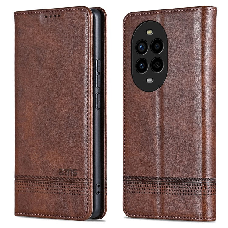 AZNS For Huawei nova 13 Pro 5G Case Cowhide Texture PU Leather Wallet Phone Cover - Coffee
