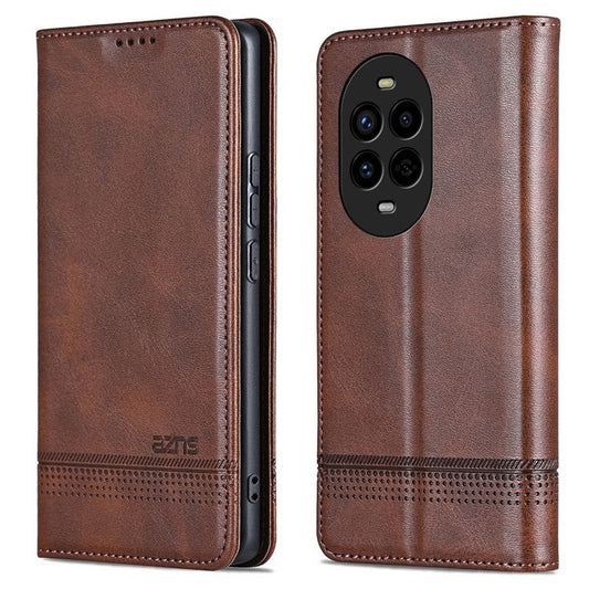 AZNS For Huawei nova 13 Pro 5G Case Cowhide Texture PU Leather Wallet Phone Cover - Coffee