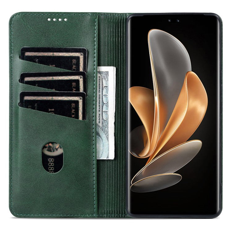 AZNS For Huawei nova 13 Pro 5G Case Cowhide Texture PU Leather Wallet Phone Cover - Green