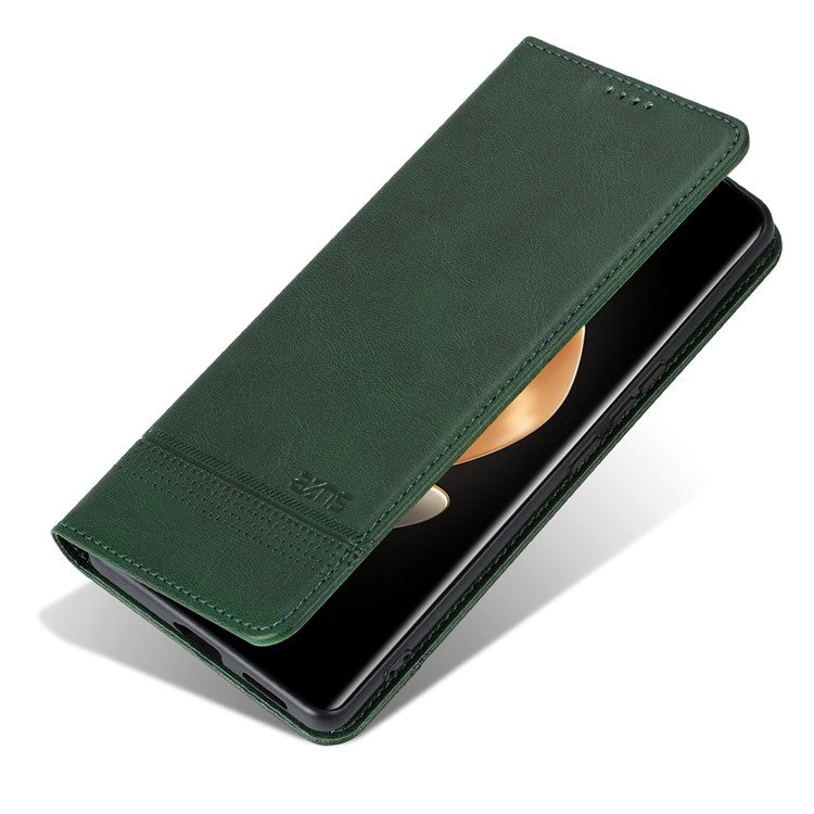 AZNS For Huawei nova 13 Pro 5G Case Cowhide Texture PU Leather Wallet Phone Cover - Green