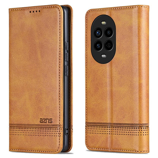 AZNS For Huawei nova 13 Pro 5G Case Cowhide Texture PU Leather Wallet Phone Cover - Brown
