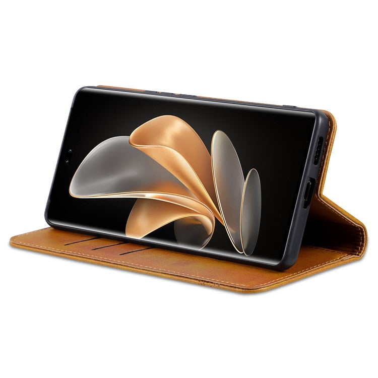 AZNS For Huawei nova 13 Pro 5G Case Cowhide Texture PU Leather Wallet Phone Cover - Brown